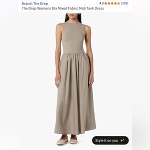 The Drop DIA Mixed Fabric Midi Tank Dress